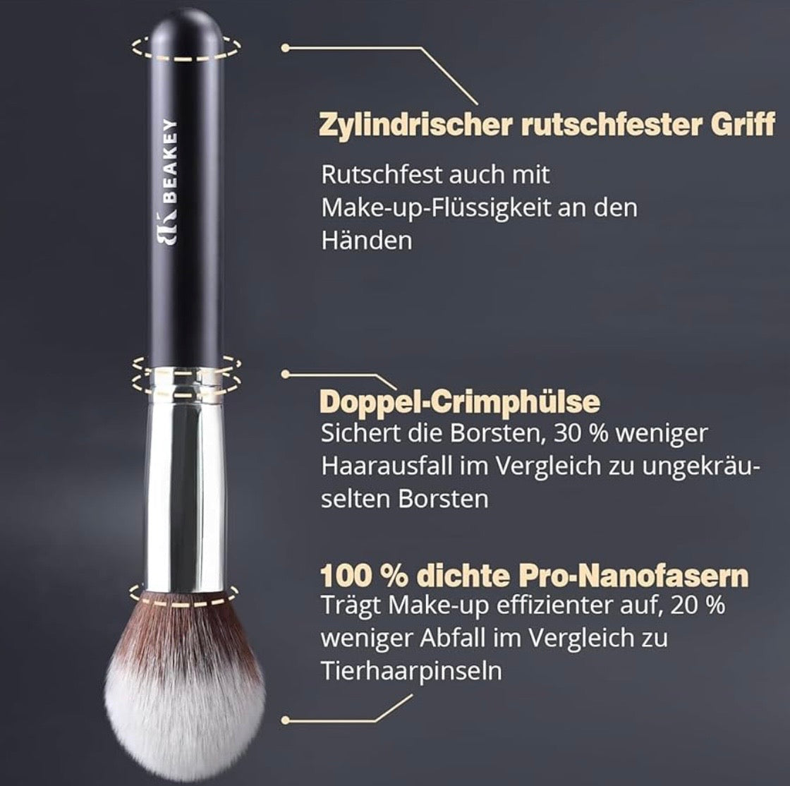 15-teiliges veganes Make-up-Pinselset