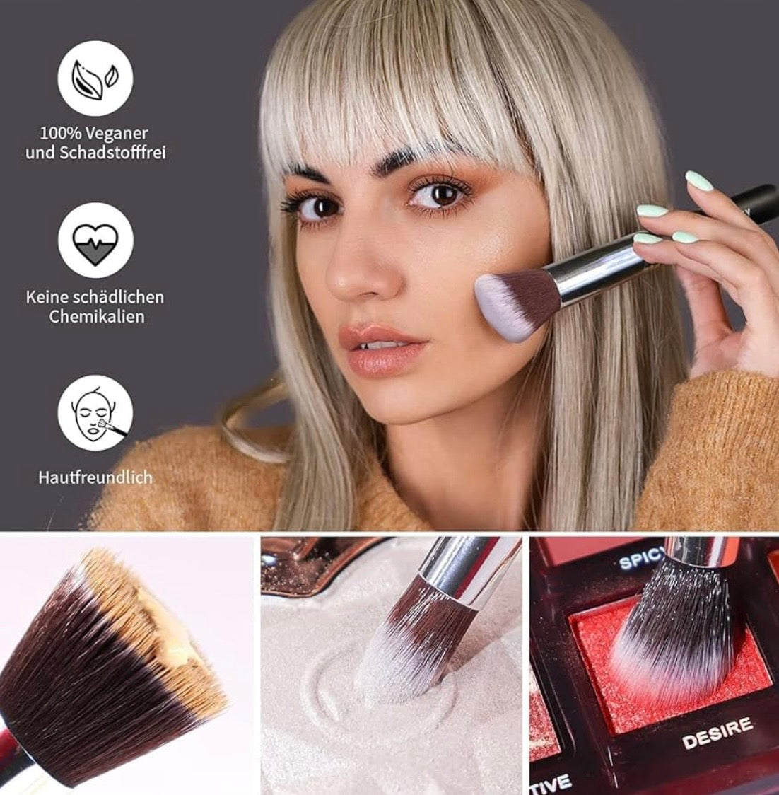 15-teiliges veganes Make-up-Pinselset