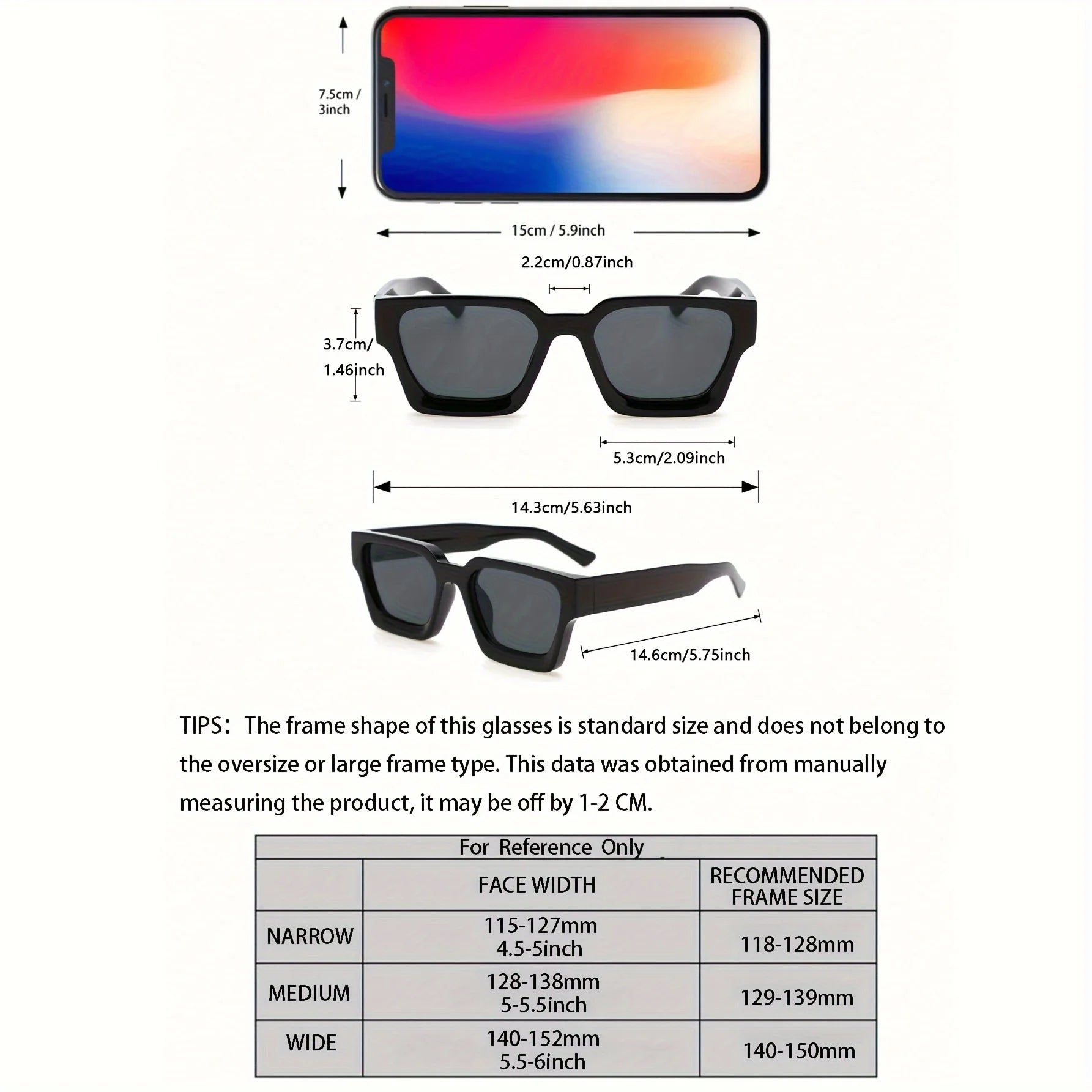Klassische quadratische Sonnenbrille
